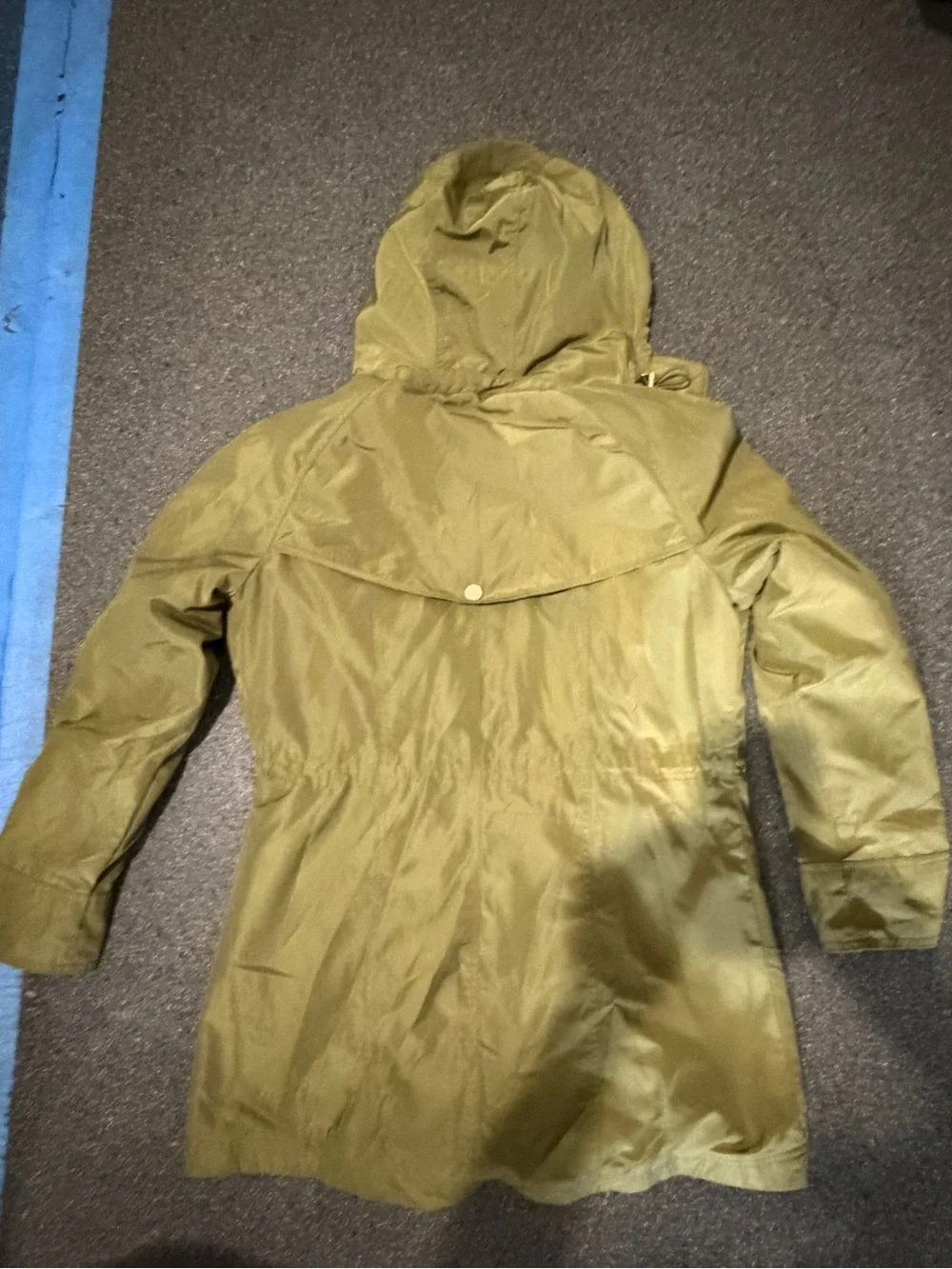 Michael Kors Olive Green Hooded Utility rain Jacket